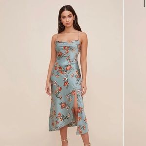ASTR the ladle Gaia Floral Midi Dress
